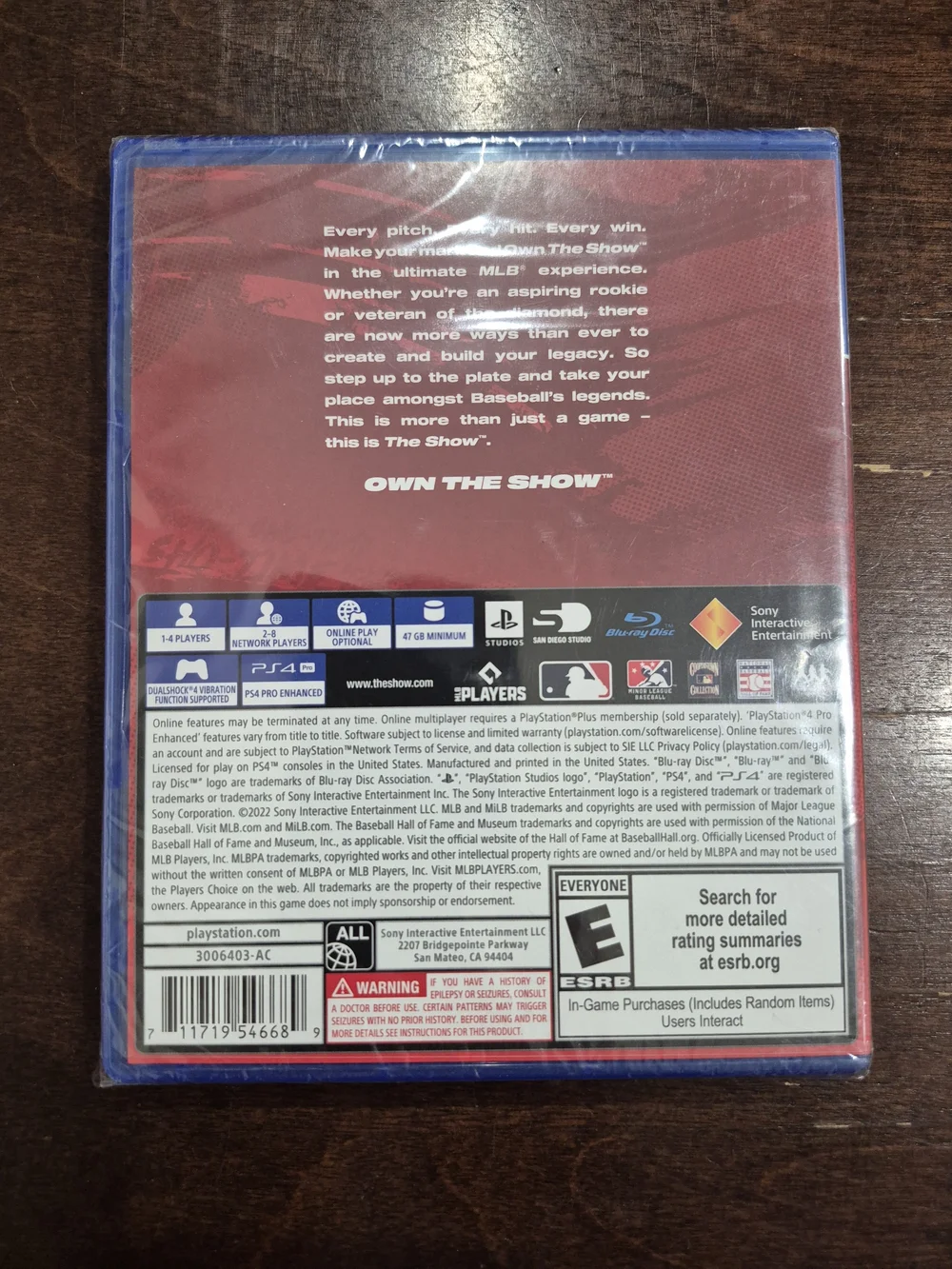 Sony PS4 MLB The Show 22 - Red Cover